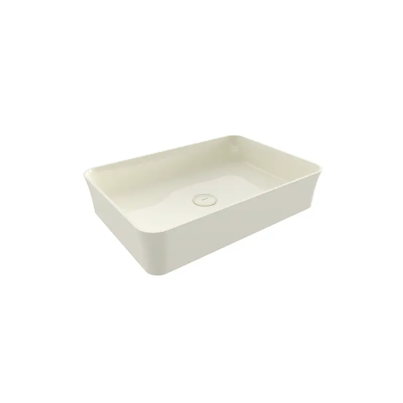 Bocchi Sottile Slim Line Tezgah Üstü Di̇kdörtgen 55X38cm. Lavabo - Parlak Bi̇sküvi̇ - 1476-014-0125