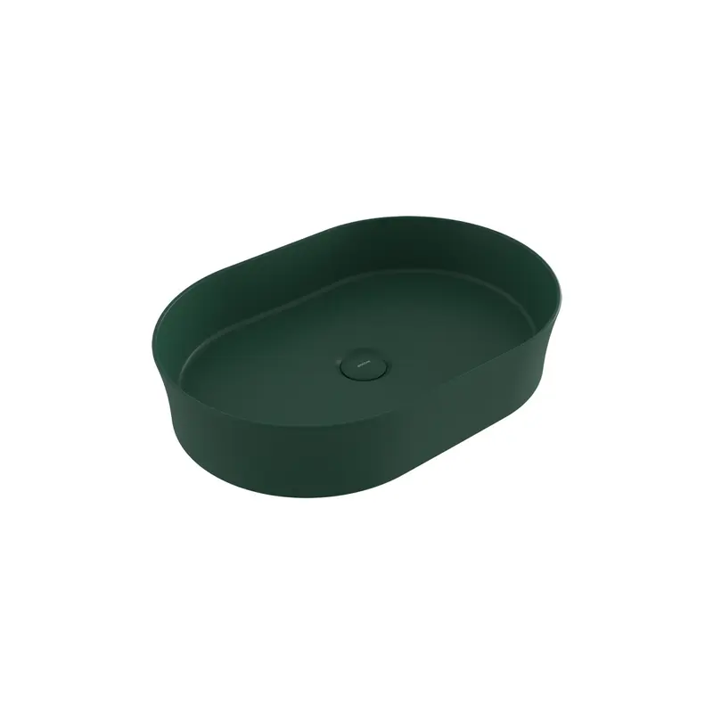 Bocchi Sottile Slim Line Tezgah Üstü Eli̇ps 55X38cm. Lavabo - Mat Yeşi̇l - 1521-027-0125