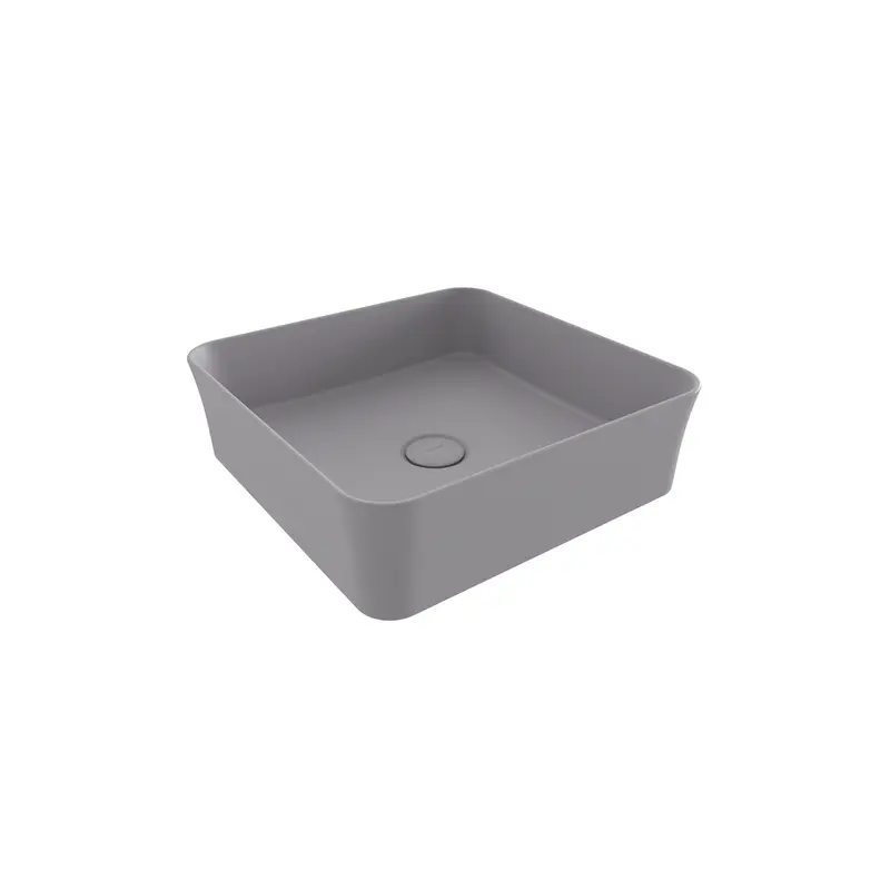 Bocchi Sottile Slim Line Tezgah Üstü Kare 38X38cm. Lavabo - Mat Gri̇ - 1477-006-0125