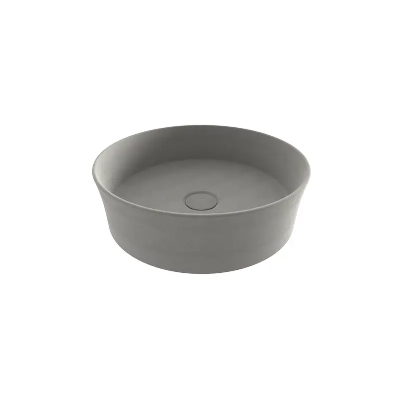 Bocchi Sottile Slim Line Tezgah Üstü Yuvarlak 38cm. Lavabo - Mat Beton - 1478-069-0125