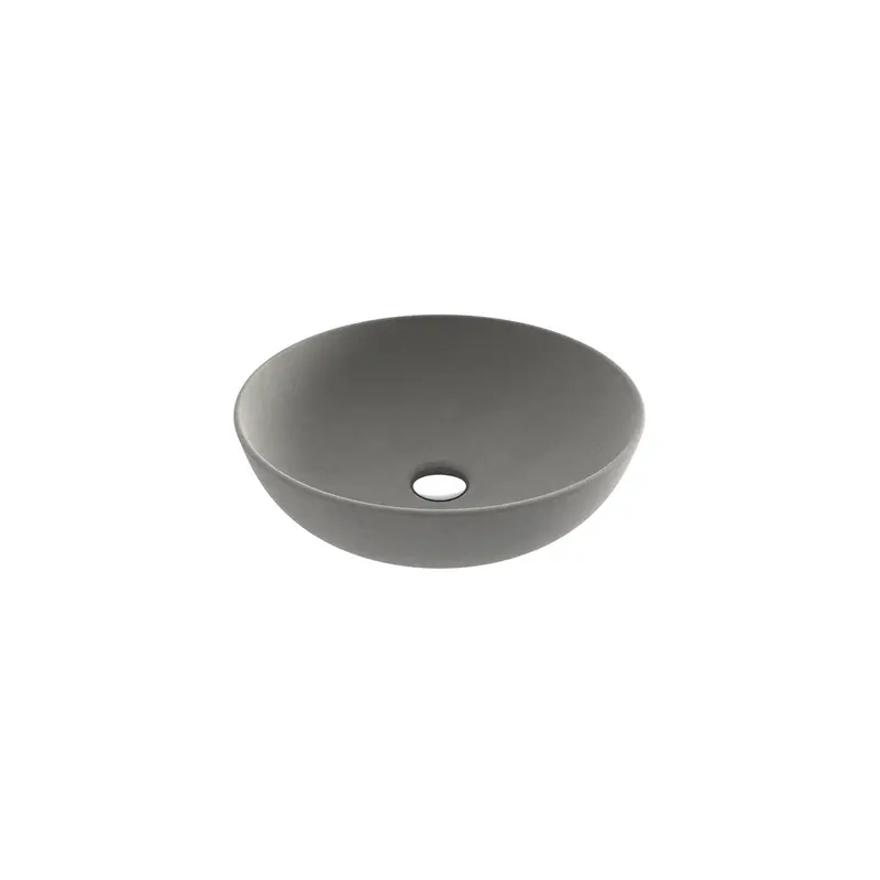 Bocchi Sottile Slim Line Tezgah Üstü Yuvarlak 38cm. Siğ Lavabo - Mat Beton - 1494-069-0125