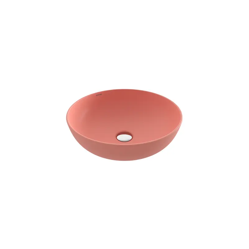 Bocchi Sottile Slim Line Tezgah Üstü Yuvarlak 38cm. Siğ Lavabo - Mat Somon - 1494-032-0125
