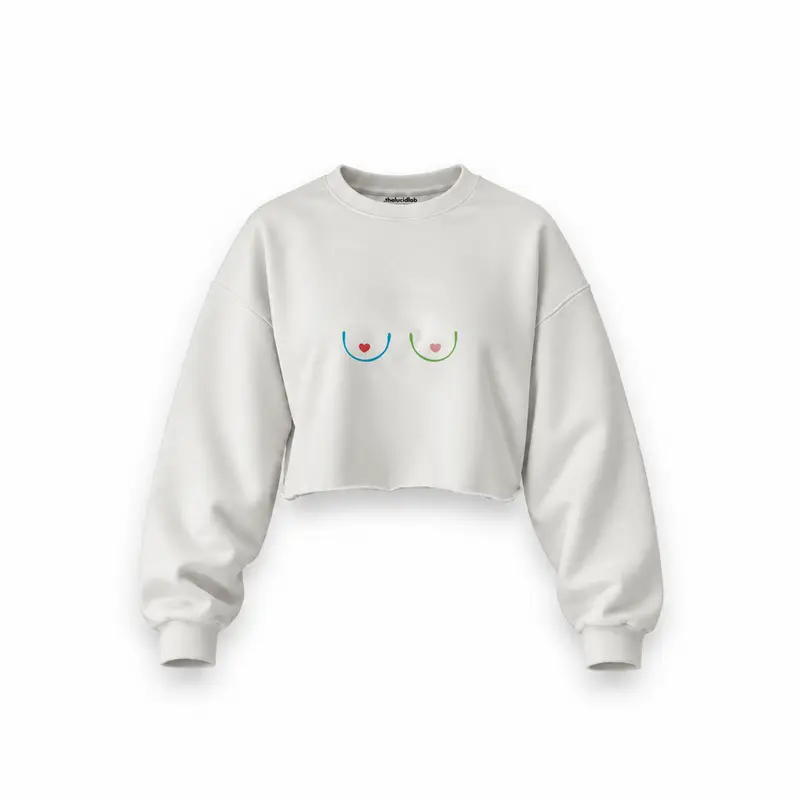 Boobs & Hearts Oversize Crop Sweatshirt