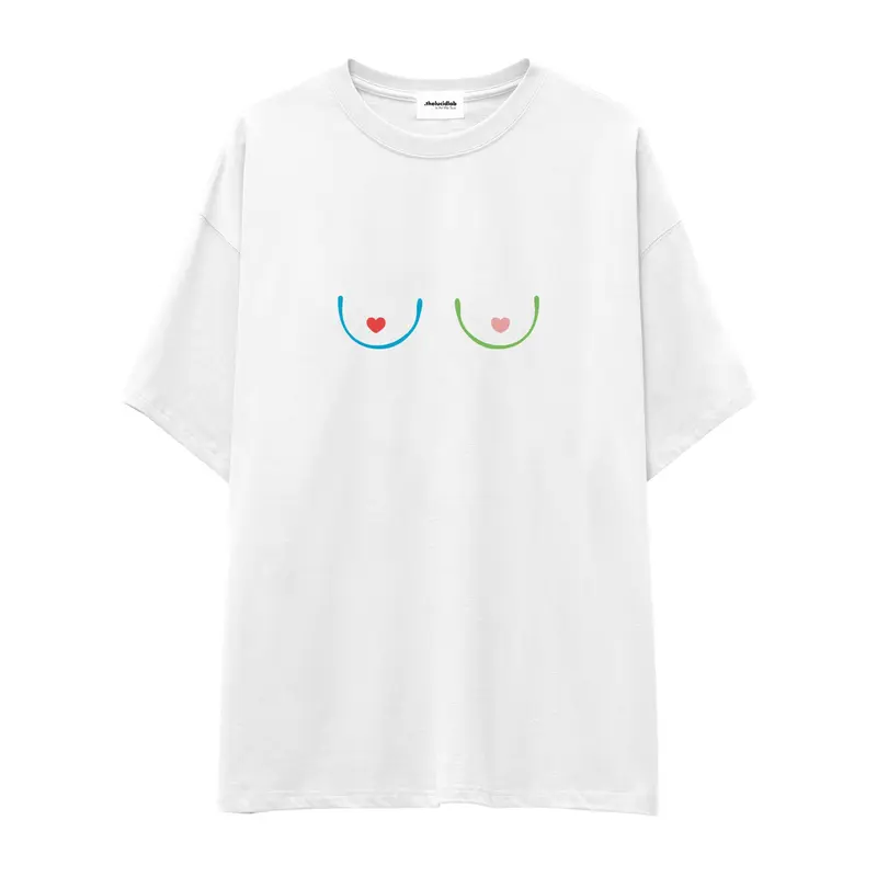 Boobs & Hearts Oversize Tişört