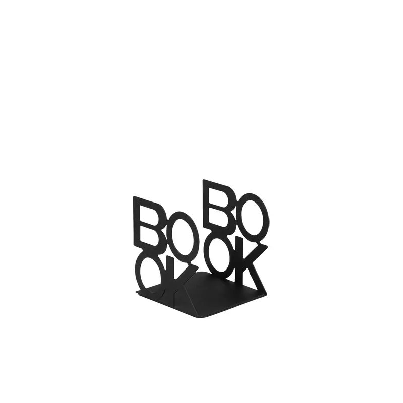 BOOK Yazılı Metal Kitap Tutucu - Siyah