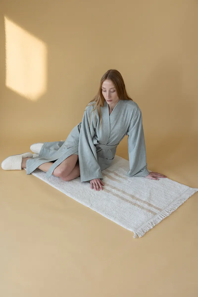 Bound Tekli Banyo Paspası %100 Pamuk 70x120 cm Beyaz