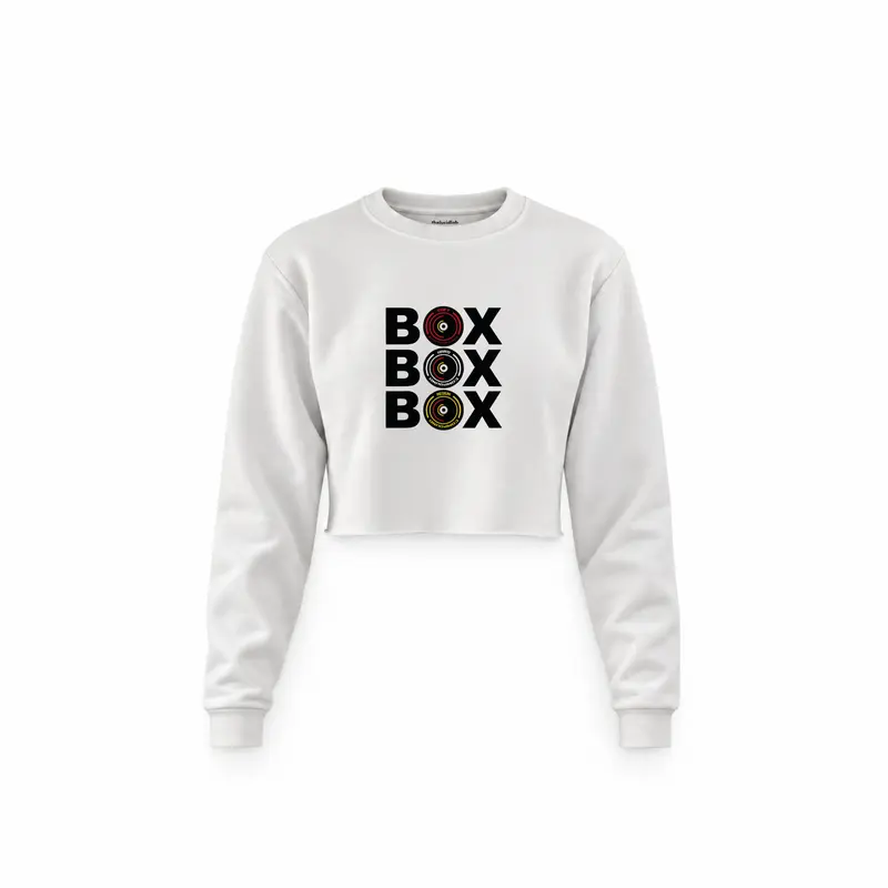 Box Box Box Crop Sweatshirt