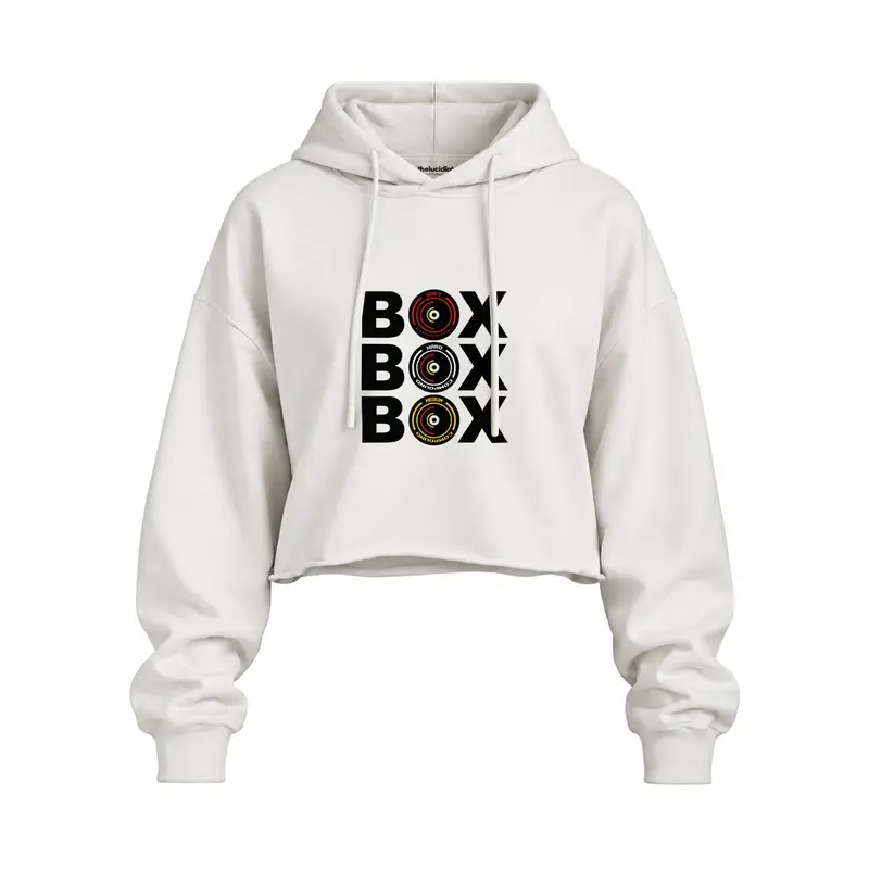 Box Box Box Oversize Crop Hoodie