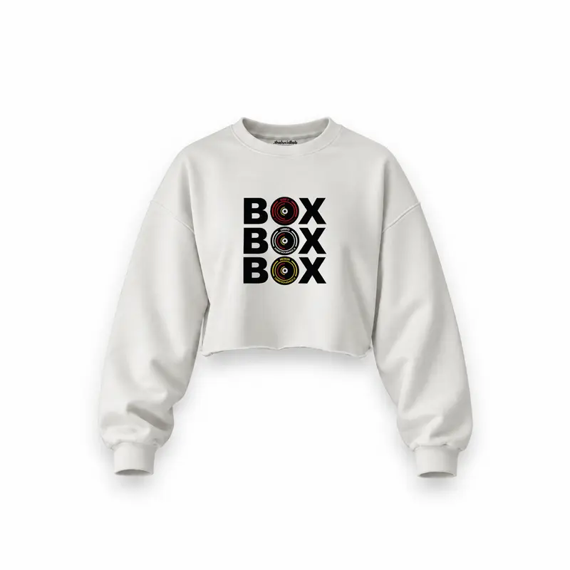 Box Box Box Oversize Crop Sweatshirt