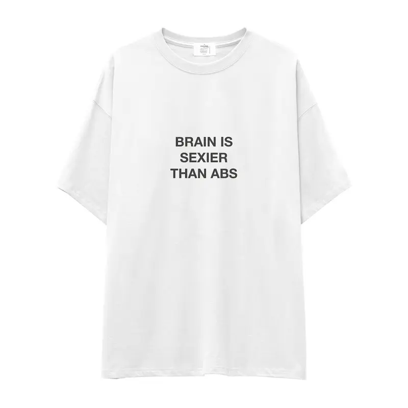 Brain Is Sexier Than Abs Oversize Tişört