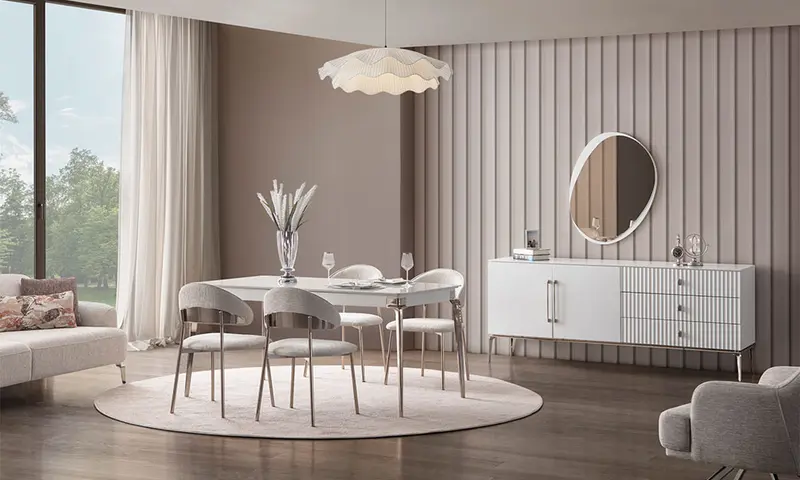 Bronz Modern Yemek Odası Takımı