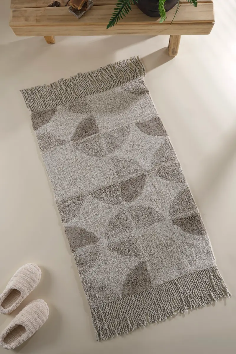 Brook Tekli Banyo Paspası %100 Pamuk 70x110 Bej