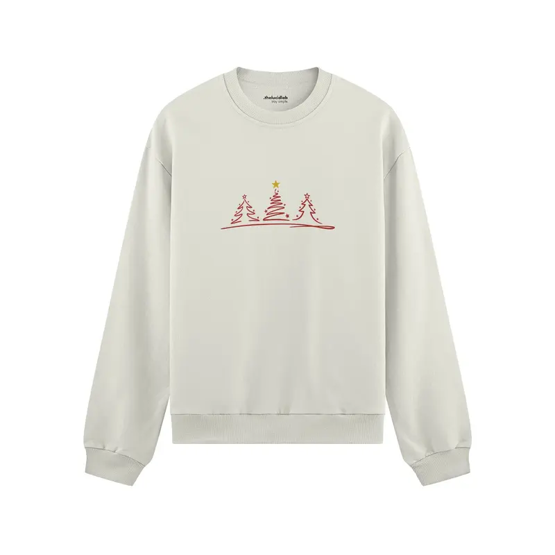 Brushstroke Christmas Tree Oversize Sweatshirt