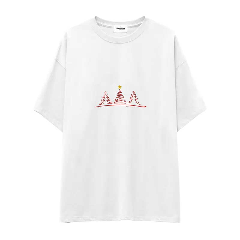 Brushstroke Christmas Tree Oversize Tişört