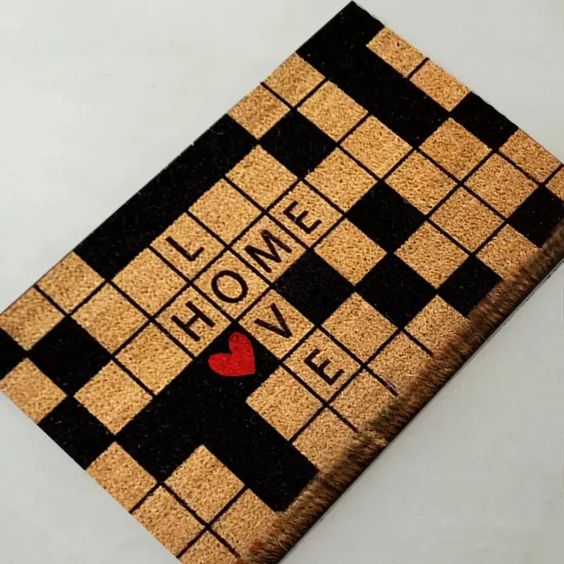 Bulmaca Love Home Doğal Koko Hindistan Cevizi Kapı Önü Paspas 60x40cm