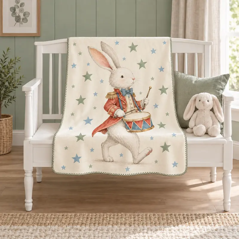 Bunny Drummer Polar Bebek Battaniyesi