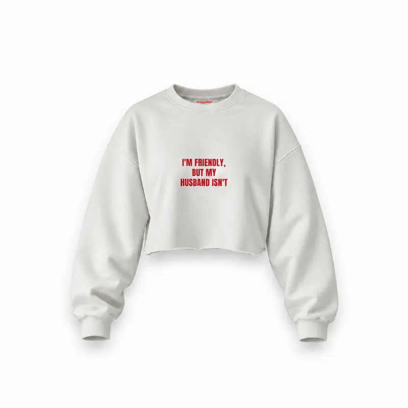 But My Husband Oversize Crop Sweatshirt