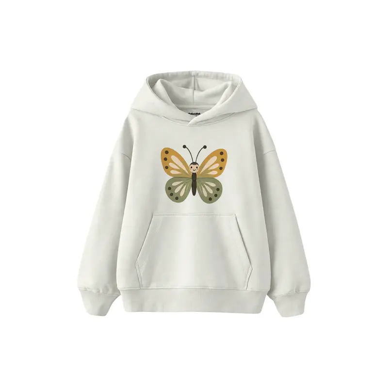 Butterfly with Ochre and Sage Wings Çocuk Hoodie