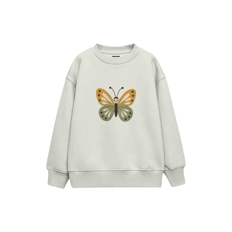 Butterfly with Ochre and Sage Wings Çocuk Sweatshirt