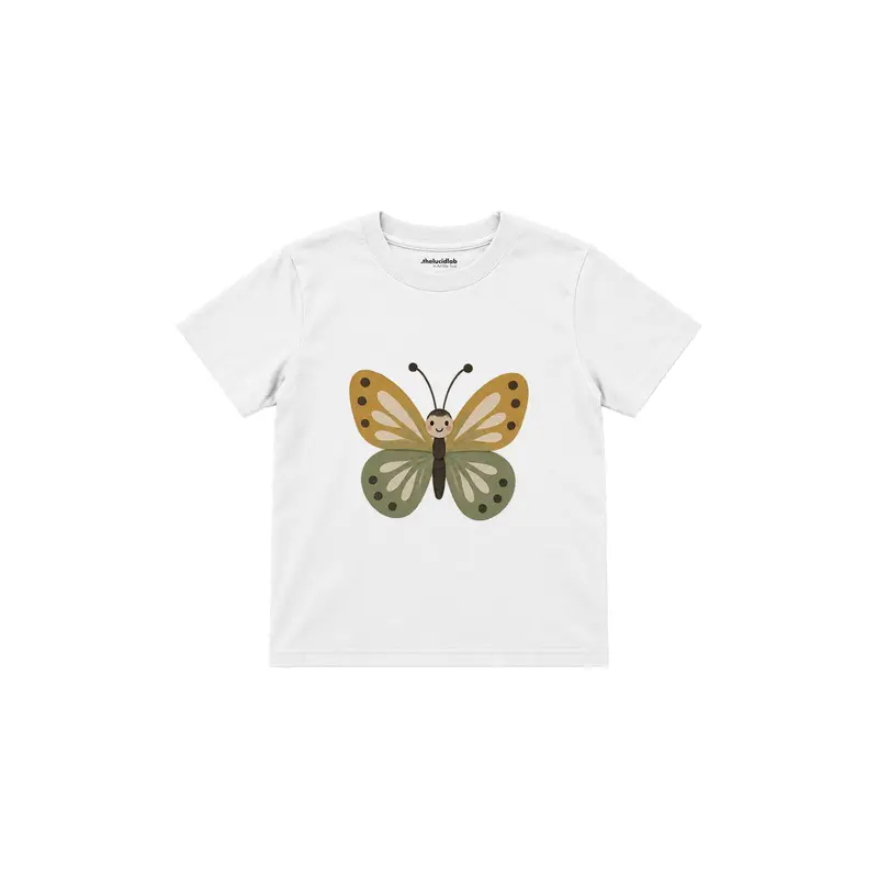 Butterfly with Ochre and Sage Wings Çocuk Tişört