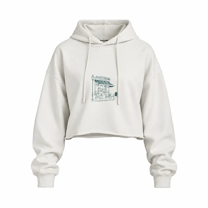 Café de Paris Oversize Crop Hoodie