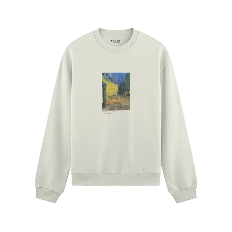 Café Terrace at Night Oversize Sweatshirt