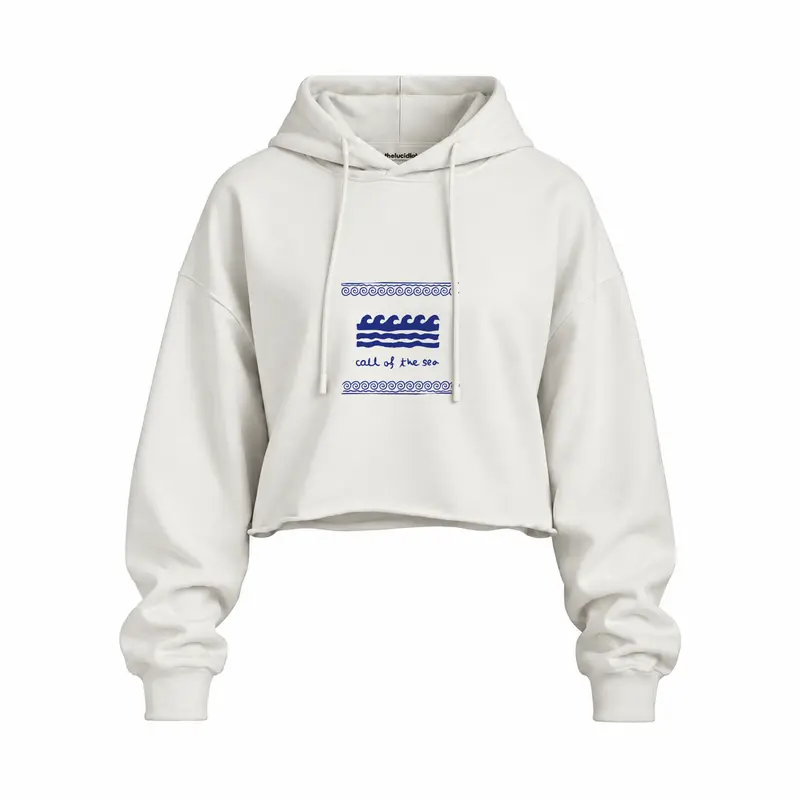 Call Of The Sea Oversize Crop Hoodie