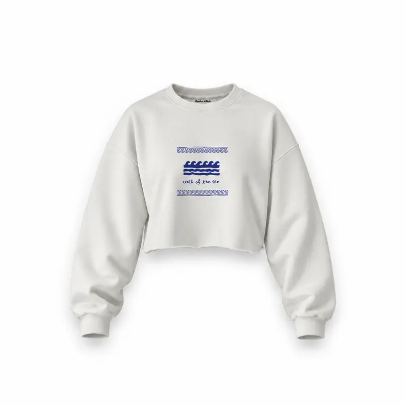 Call Of The Sea Oversize Crop Sweatshirt