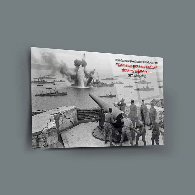 Çanakkale Savaşı Boğaz Cam Tablo