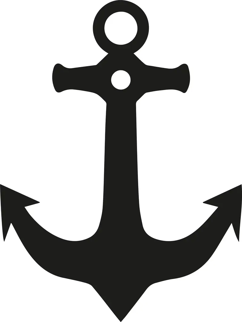Çapa Metal Duvar Panosu - Siyah