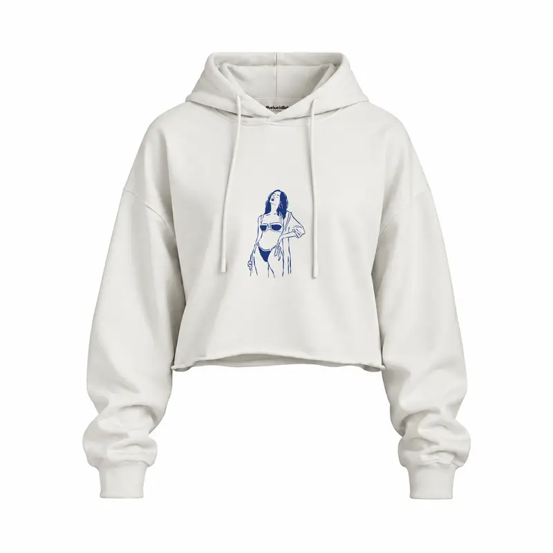 Catch Me By The Sea Oversize Crop Hoodie