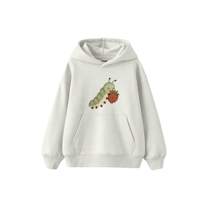 Caterpillar Eating a Berry Çocuk Hoodie