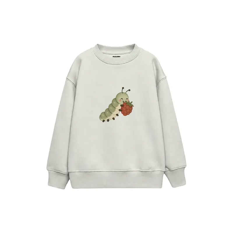 Caterpillar Eating a Berry Çocuk Sweatshirt