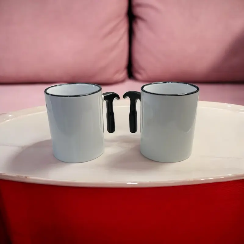 Çekiç Saplı 2'li 500 ML Kupa Mug Beyaz
