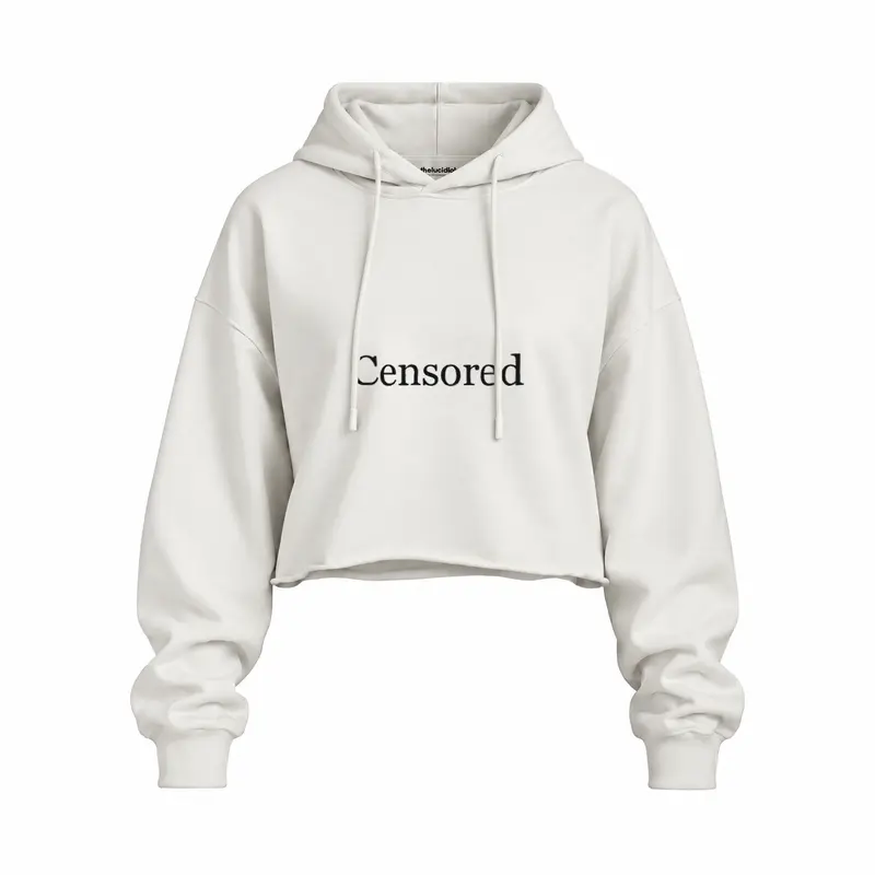 Censored Oversize Crop Hoodie