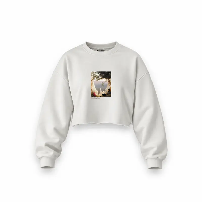 Chalk Cliffs on Rügen Oversize Crop Sweatshirt