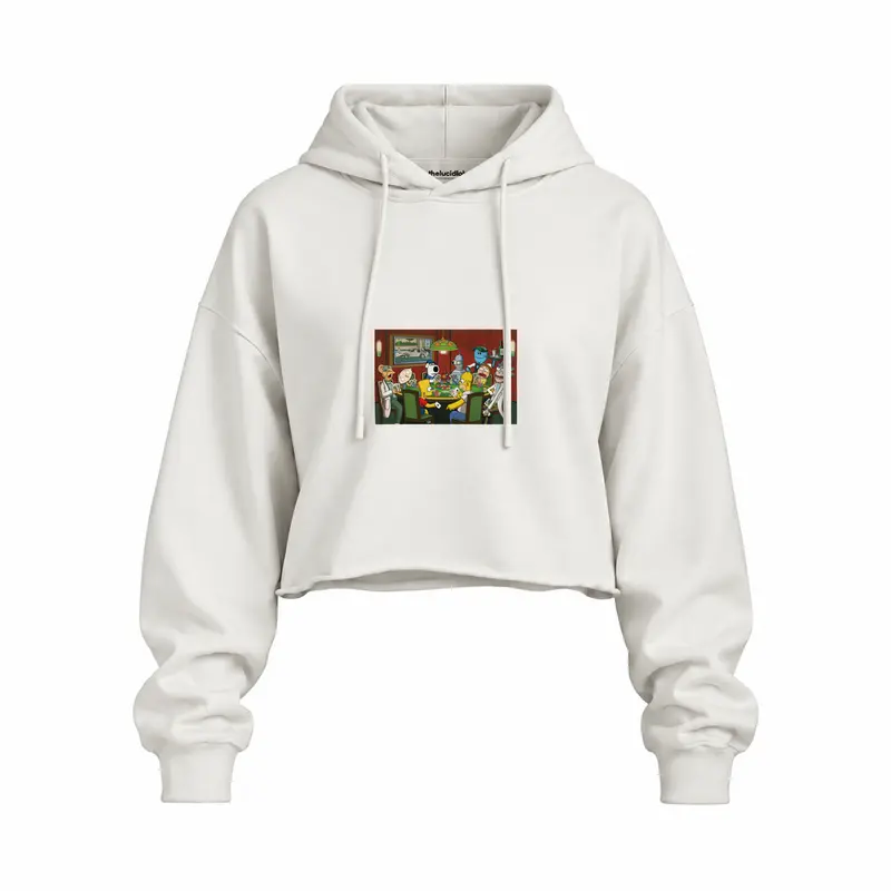 Champions League Poker Oversize Crop Hoodie