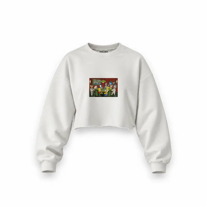 Champions League Poker Oversize Crop Sweatshirt