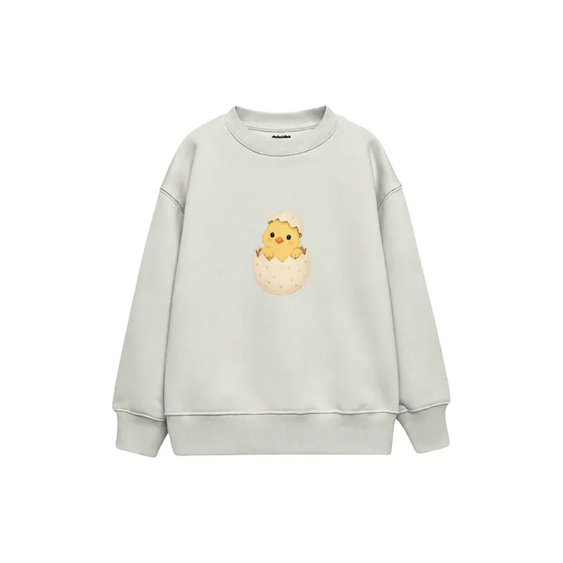 Chick Peeking from an Eggshell Çocuk Sweatshirt
