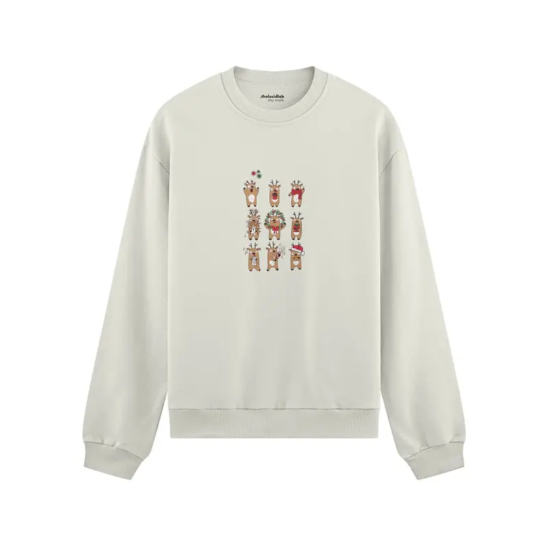 Christmas Reindeer Crew Oversize Sweatshirt