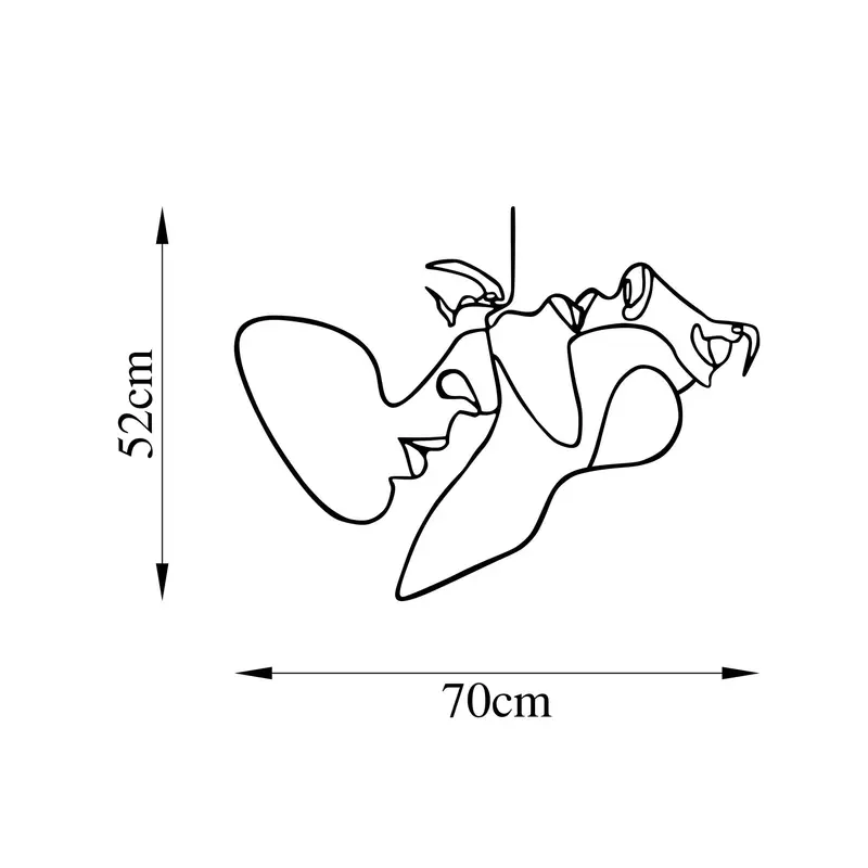Çift Yüz Line Art Metal Duvar Panosu - Siyah