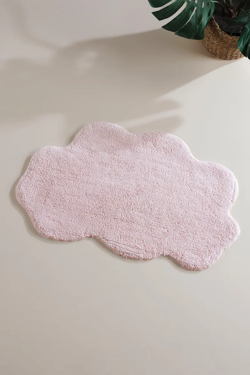 Cloud Tekli Bulut Banyo Paspası %100 Pamuk 50x80 Pembe