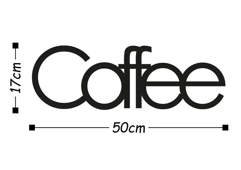 Coffee Yazılı Metal Duvar Panosu - Siyah