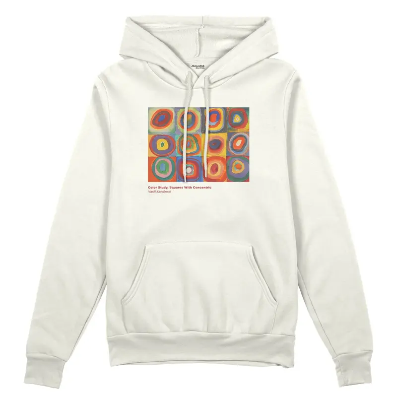 Color Study, Squares With Concentric Circles Oversize Hoodie