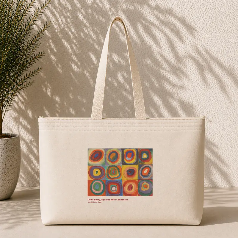 Color Study, Squares With Concentric Circles Weekend Tote Bag
