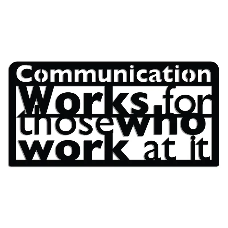 Communication Works Yazılı Metal Duvar Panosu - Siyah