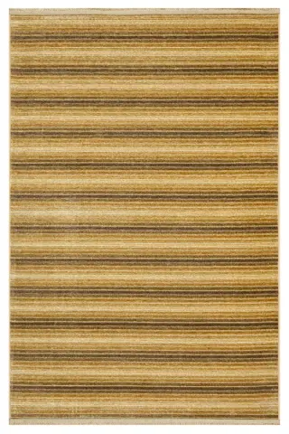 Cool 402 Gold Çizgi Desenli Kaymaz Şönil Halı – Makinada Yıkanabilir