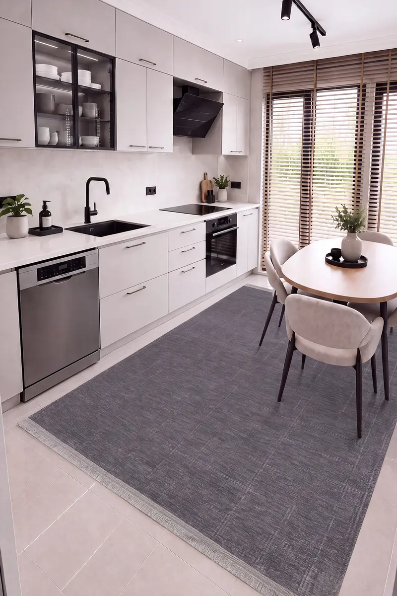 Cool Halı Azelia 02 Antrasit Kaymaz Taban Şönil Kilim