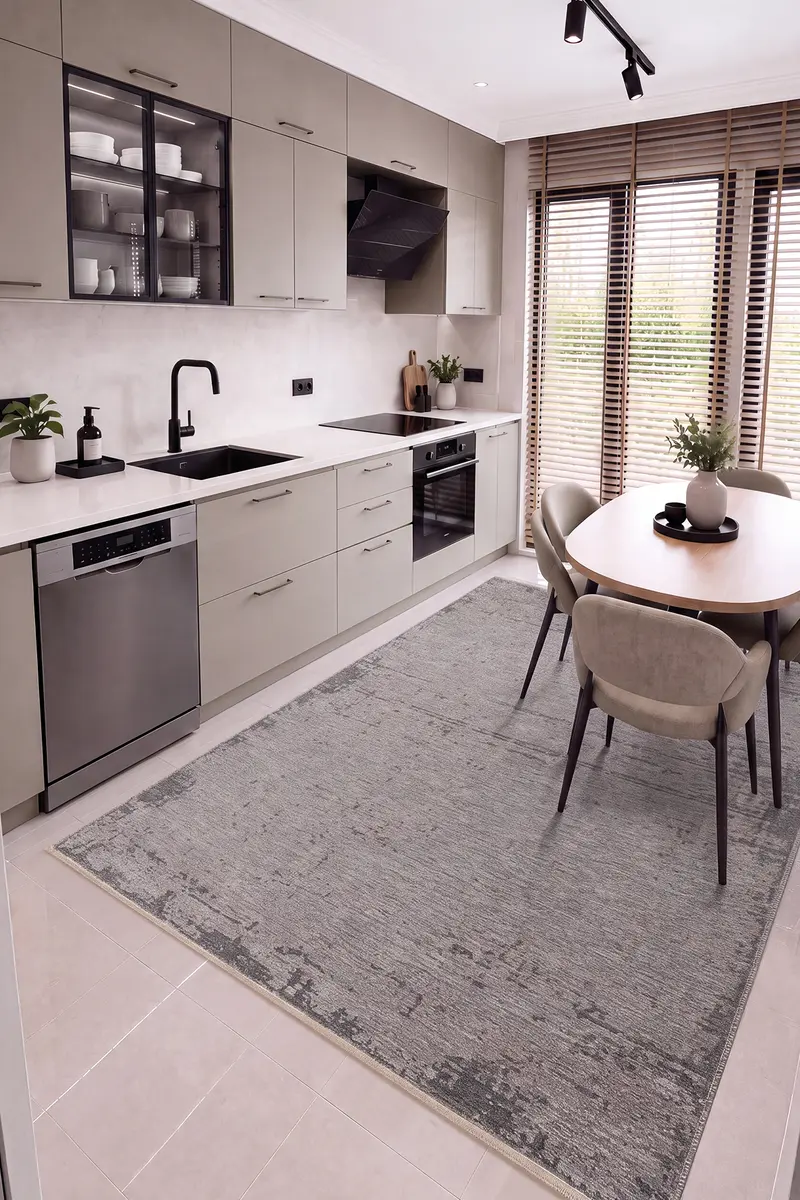 Cool Halı Azelia 05 Gri Kaymaz Taban Şönil Kilim