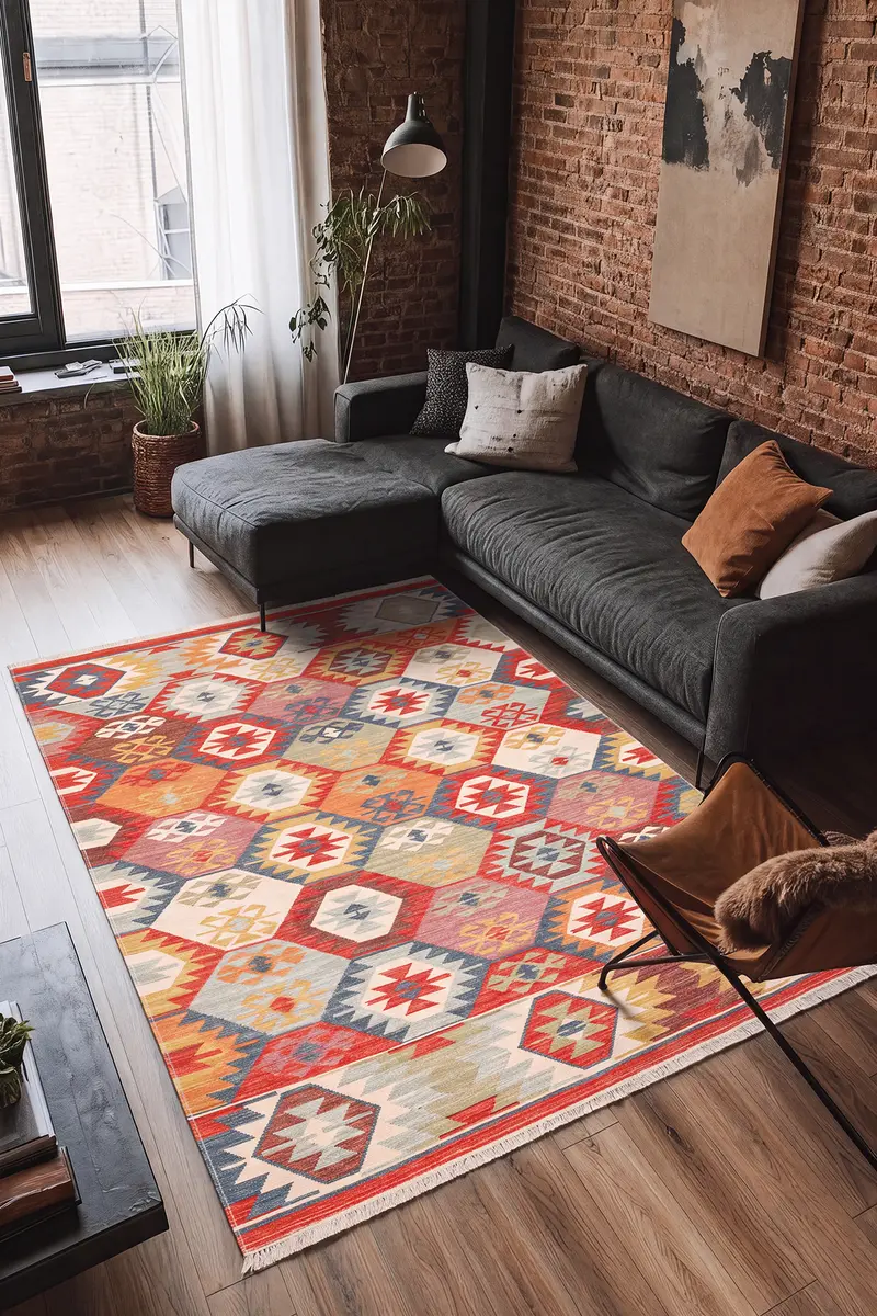 Cool Halı Beykoz BYK 01 Makinede Yıkanabilir Yazlık Kilim